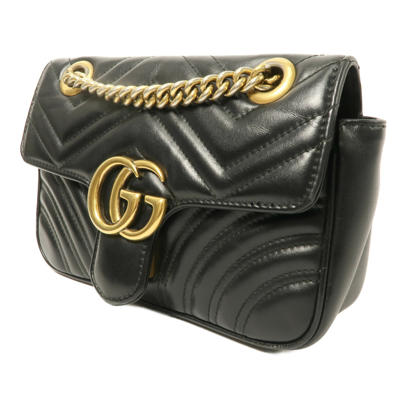 GUCCI 牛皮皮革GG Marmont Small鏈帶肩背袋-2