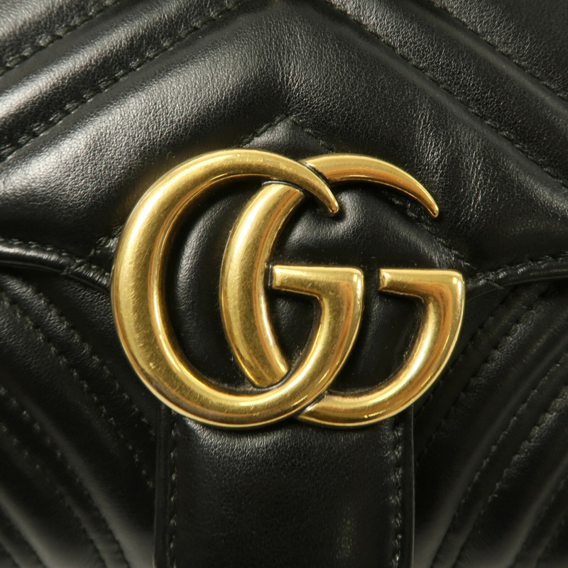 GUCCI 牛皮皮革GG Marmont Small鏈帶肩背袋-5