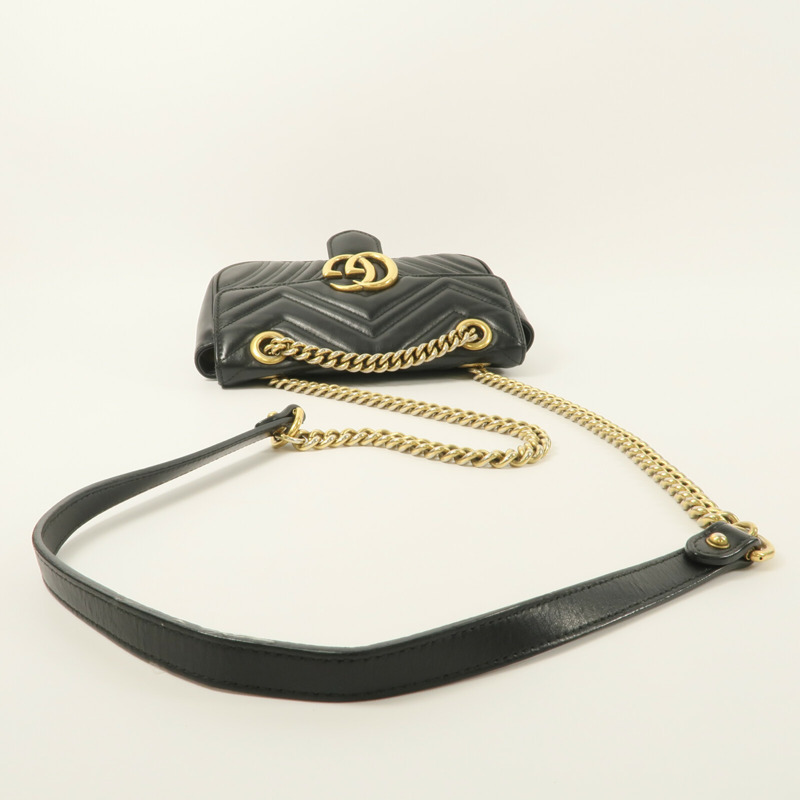 GUCCI 牛皮皮革GG Marmont Small鏈帶肩背袋-8