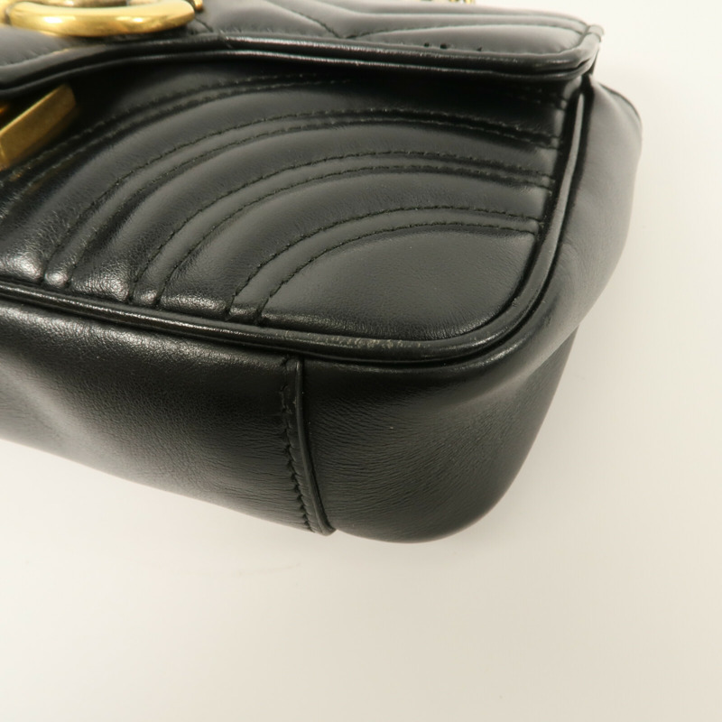 GUCCI 牛皮皮革GG Marmont Small鏈帶肩背袋-11