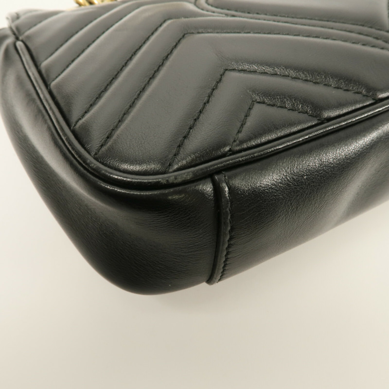 GUCCI 牛皮皮革GG Marmont Small鏈帶肩背袋-12