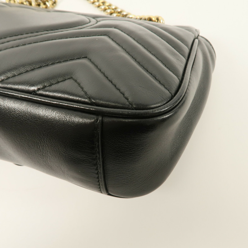 GUCCI 牛皮皮革GG Marmont Small鏈帶肩背袋-13