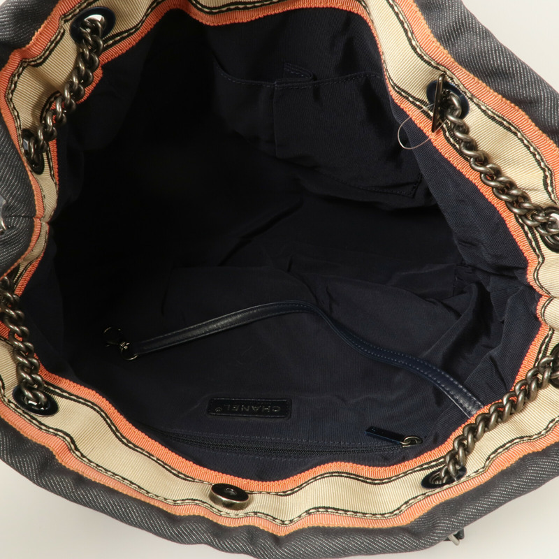 CHANEL 牛仔布CC Shopping Tote手挽袋-4