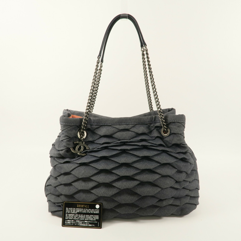 CHANEL 牛仔布CC Shopping Tote手挽袋-11