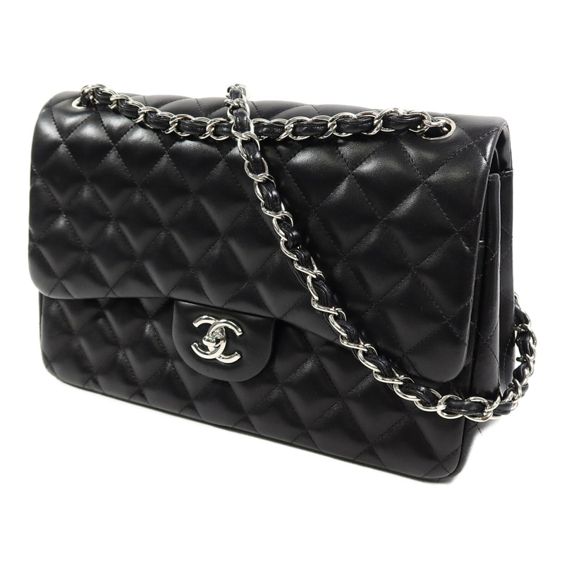 CHANEL 羊皮皮革Large Classic鏈帶肩背袋-1