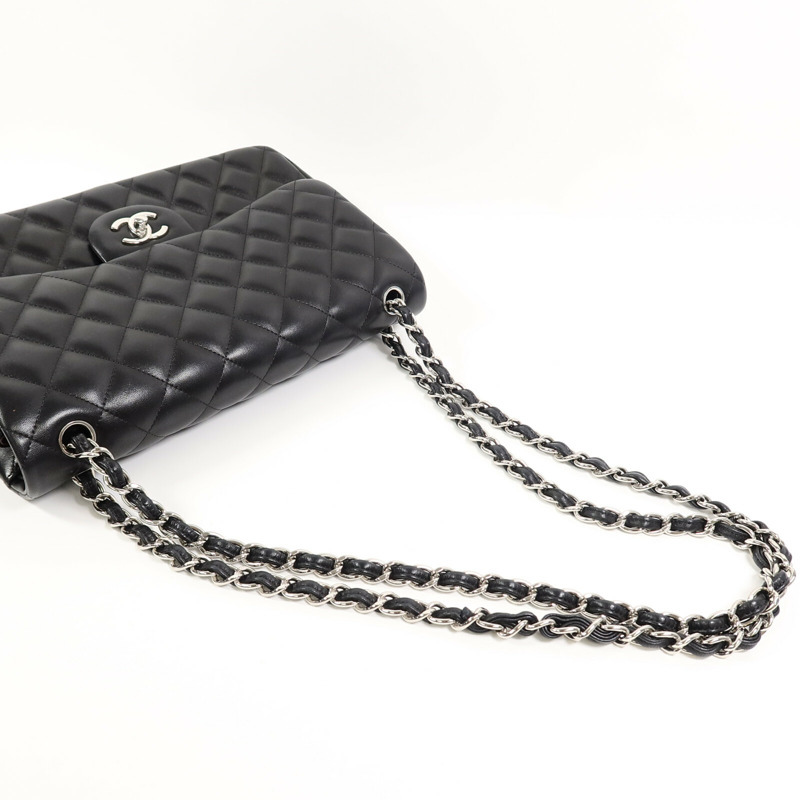 CHANEL 羊皮皮革Large Classic鏈帶肩背袋-9