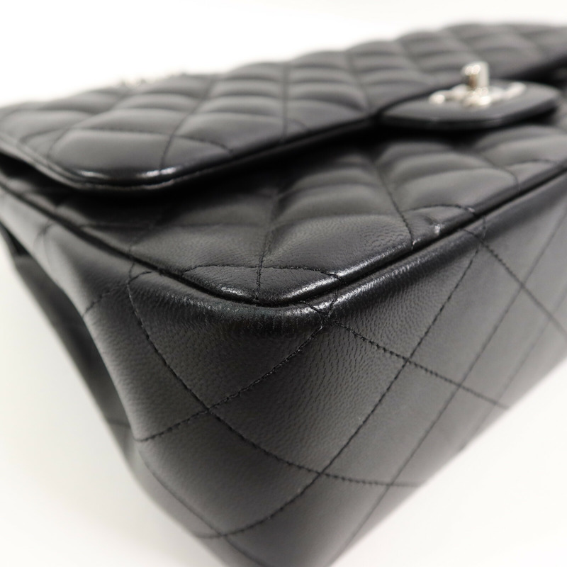 CHANEL 羊皮皮革Large Classic鏈帶肩背袋-11