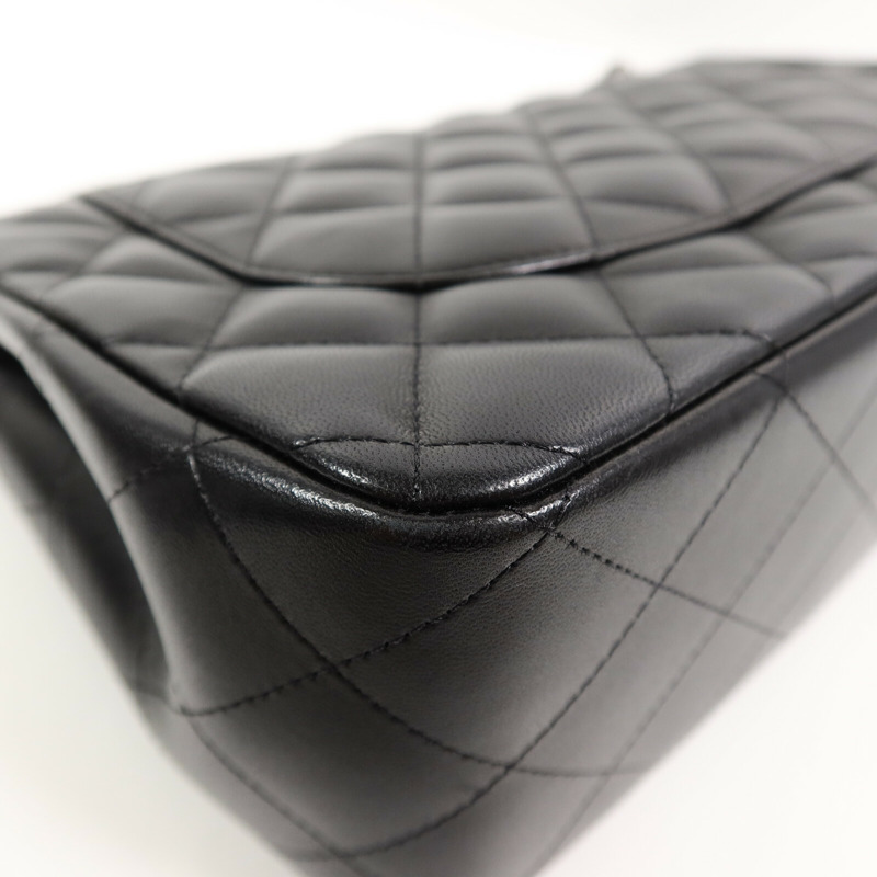 CHANEL 羊皮皮革Large Classic鏈帶肩背袋-13