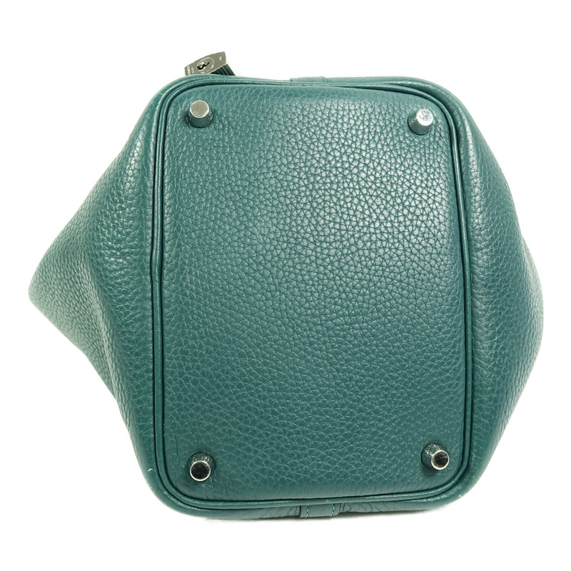 HERMES Clemence皮革Picotin PM手挽袋Vert Bosphore-3