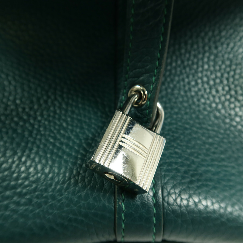 HERMES Clemence皮革Picotin PM手挽袋Vert Bosphore-7
