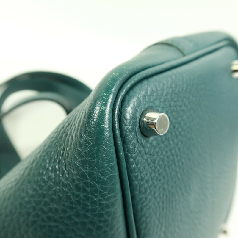 HERMES Clemence皮革Picotin PM手挽袋Vert Bosphore-10