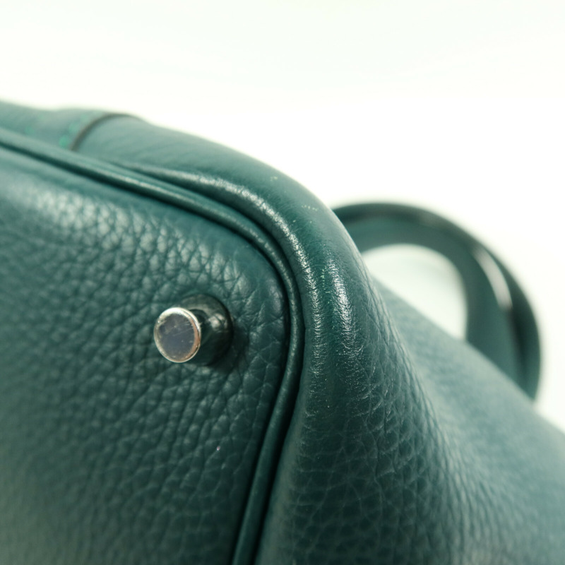 HERMES Clemence皮革Picotin PM手挽袋Vert Bosphore-11