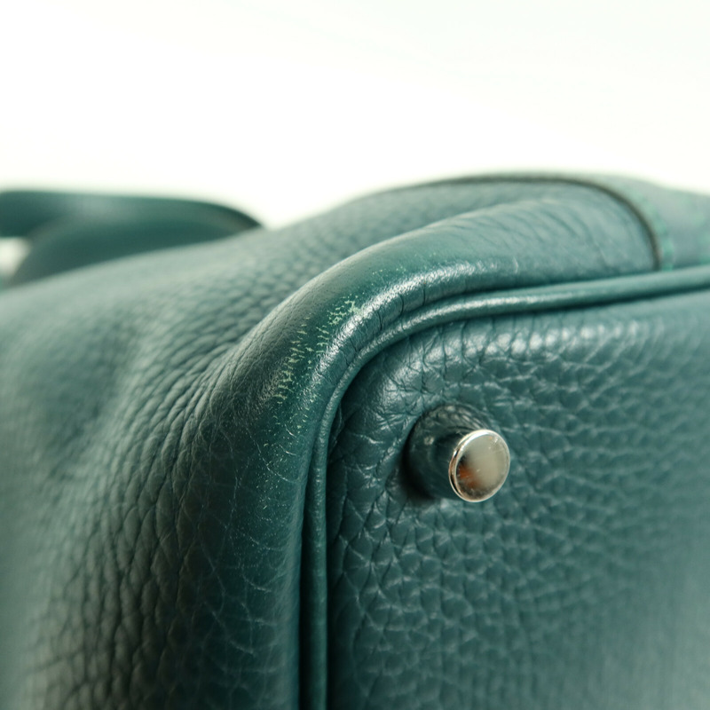 HERMES Clemence皮革Picotin PM手挽袋Vert Bosphore-12