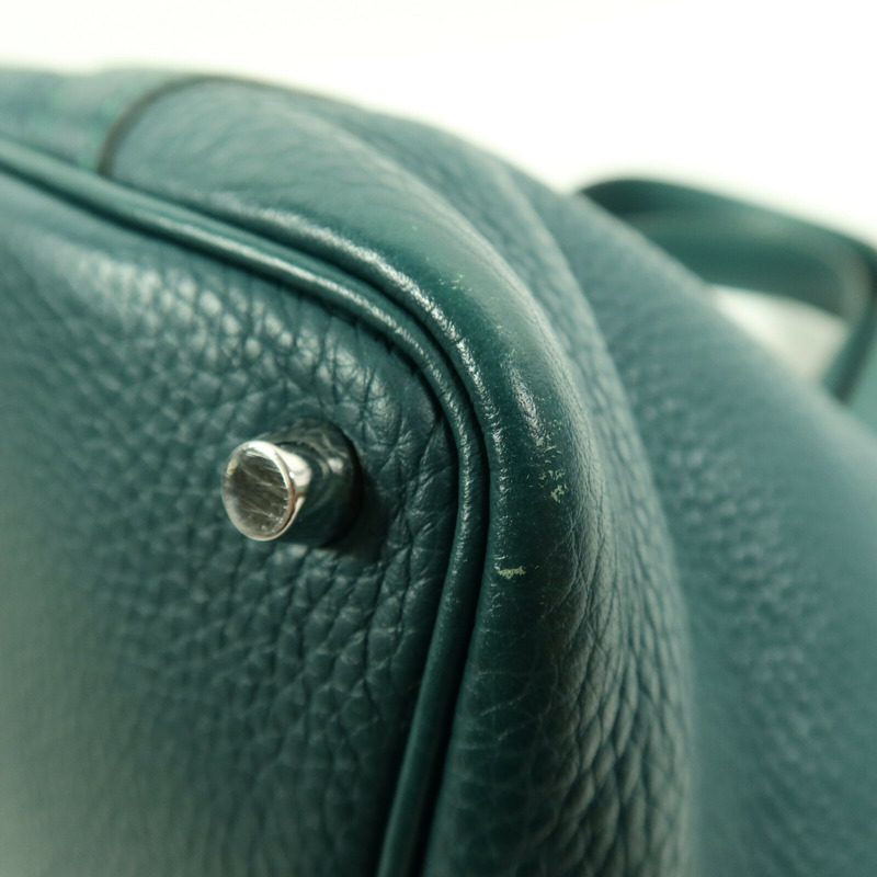 HERMES Clemence皮革Picotin PM手挽袋Vert Bosphore-13