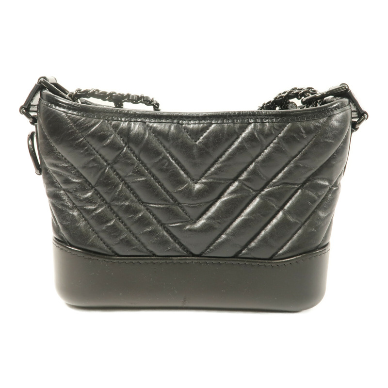 CHANEL 牛皮皮革Gabrielle Small So Black鏈帶手挽肩背兩用袋-1