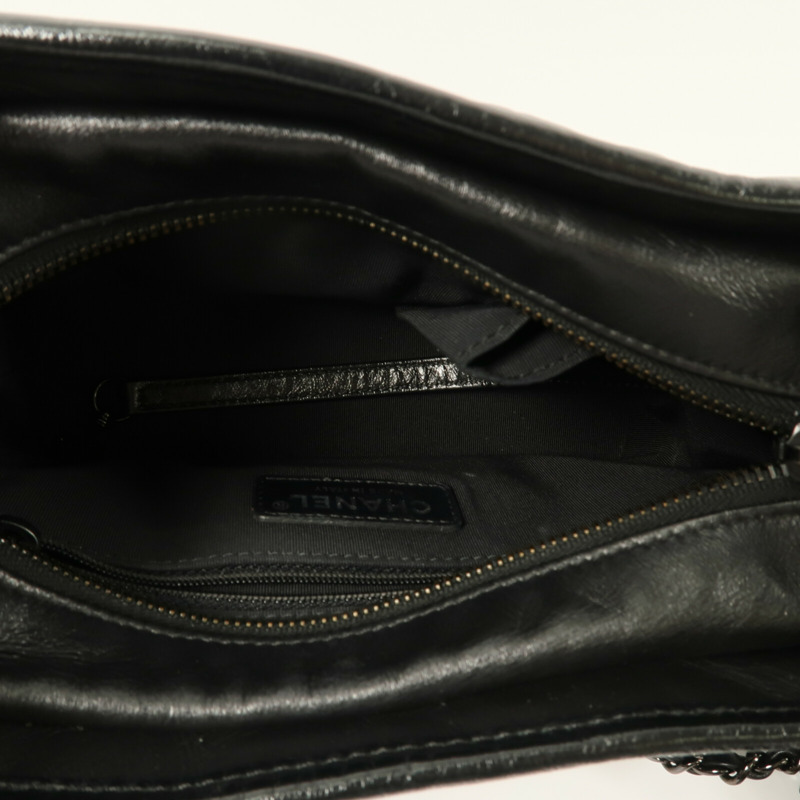 CHANEL 牛皮皮革Gabrielle Small So Black鏈帶手挽肩背兩用袋-4