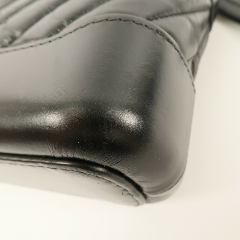 CHANEL 牛皮皮革Gabrielle Small So Black鏈帶手挽肩背兩用袋-10