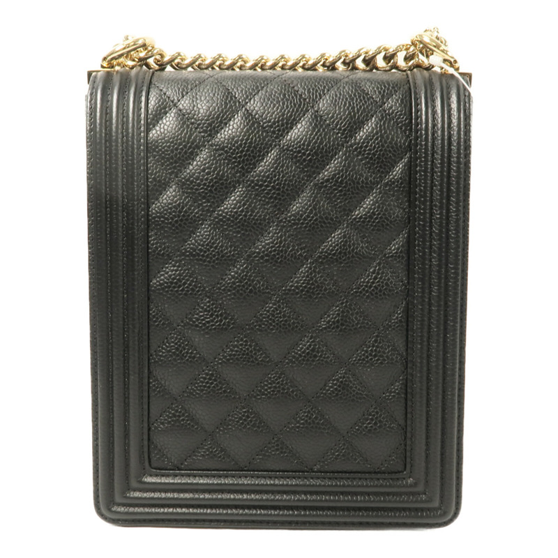 CHANEL 牛皮皮革Boy North South鏈帶手挽肩背兩用袋-1