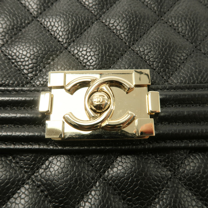 CHANEL 牛皮皮革Boy North South鏈帶手挽肩背兩用袋-5