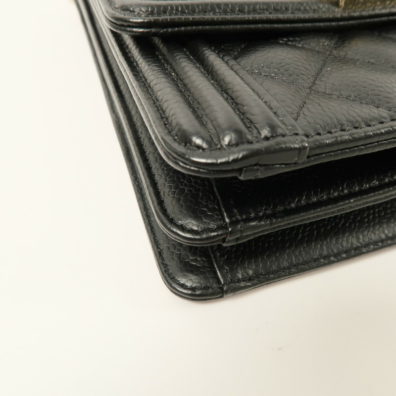 CHANEL 牛皮皮革Boy North South鏈帶手挽肩背兩用袋-11