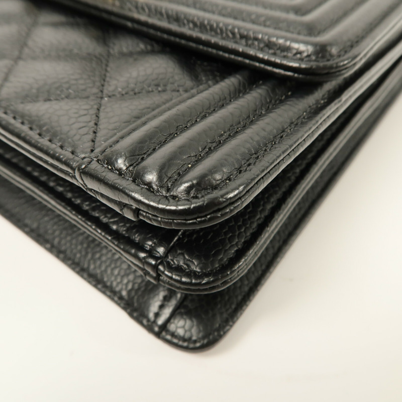 CHANEL 牛皮皮革Boy North South鏈帶手挽肩背兩用袋-12