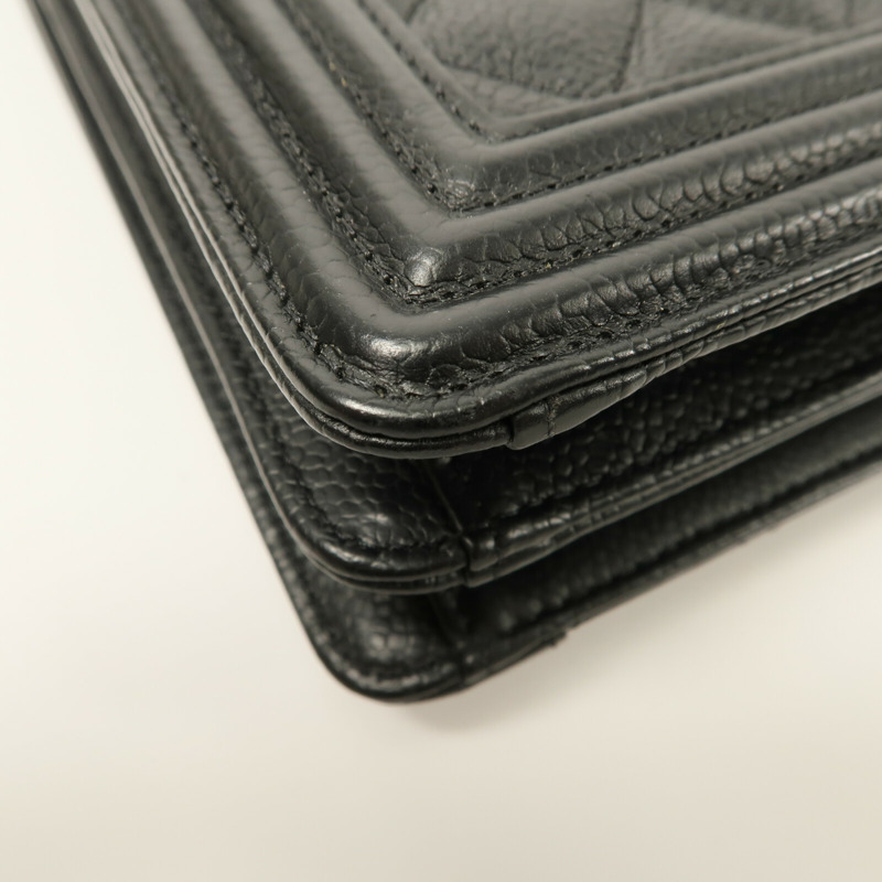 CHANEL 牛皮皮革Boy North South鏈帶手挽肩背兩用袋-13