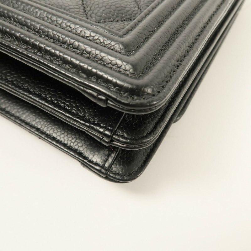 CHANEL 牛皮皮革Boy North South鏈帶手挽肩背兩用袋-14