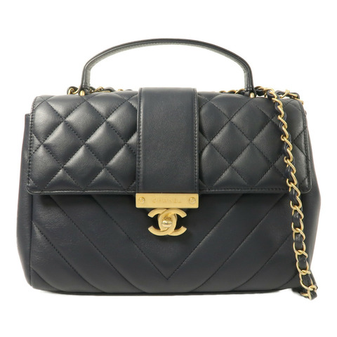 CHANEL 羊皮皮革Chain Shoulder With Handle鏈帶手挽肩背兩用袋