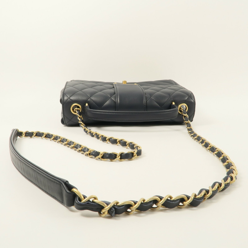 CHANEL 羊皮皮革Chain Shoulder With Handle鏈帶手挽肩背兩用袋-9
