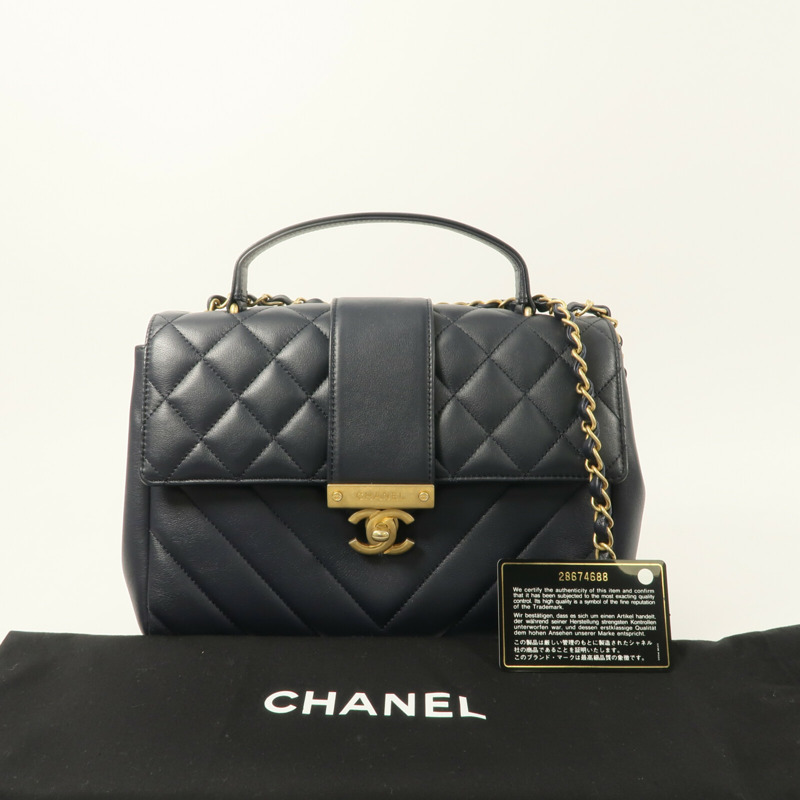 CHANEL 羊皮皮革Chain Shoulder With Handle鏈帶手挽肩背兩用袋-10