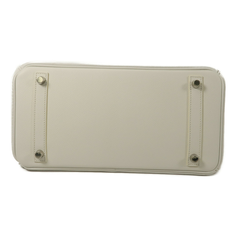 HERMES Epsom皮革Birkin 30手挽袋Blanc-3