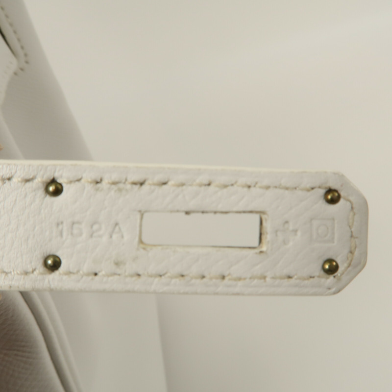 HERMES Epsom皮革Birkin 30手挽袋Blanc-6