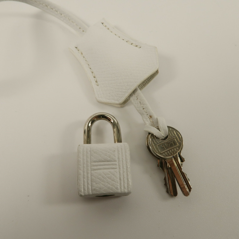 HERMES Epsom皮革Birkin 30手挽袋Blanc-8