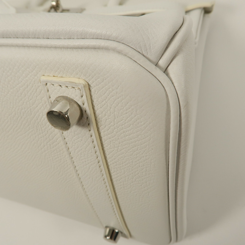 HERMES Epsom皮革Birkin 30手挽袋Blanc-12