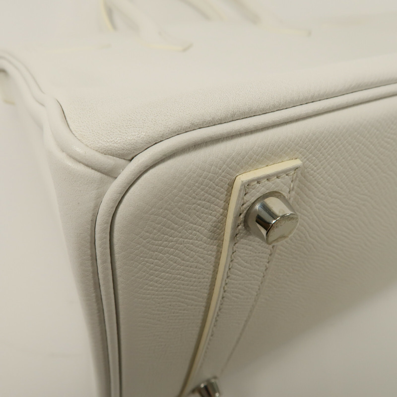 HERMES Epsom皮革Birkin 30手挽袋Blanc-13