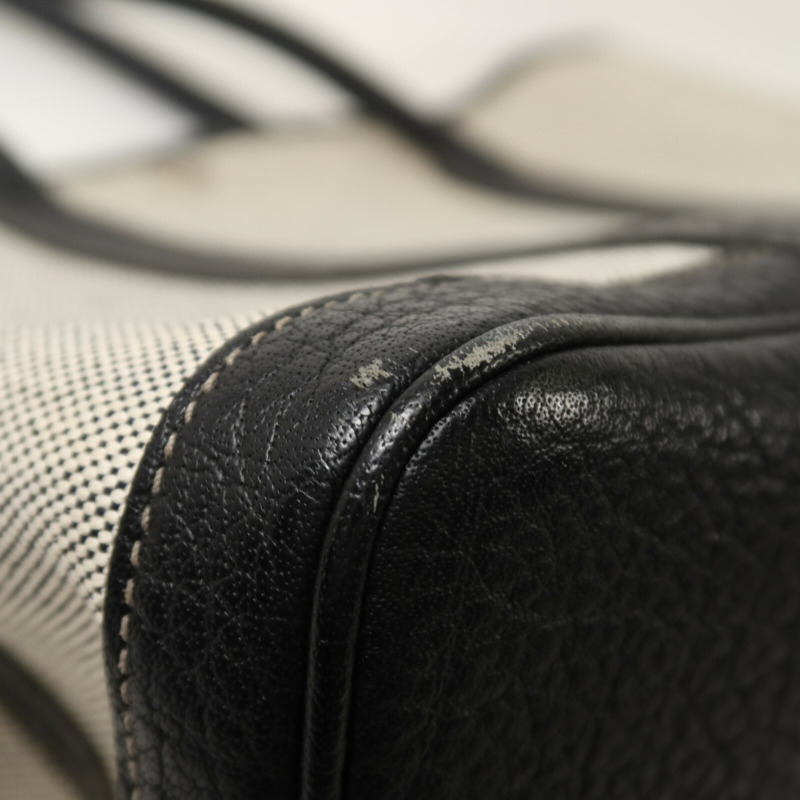 HERMES 帆布Garden Party PM手挽袋Noir/White-10