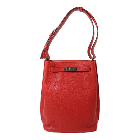 HERMES Togo皮革So Kelly 22肩背袋Rouge Casaque