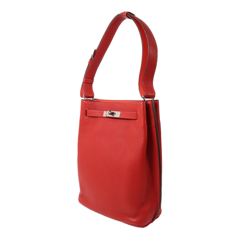 HERMES Togo皮革So Kelly 22肩背袋Rouge Casaque-1