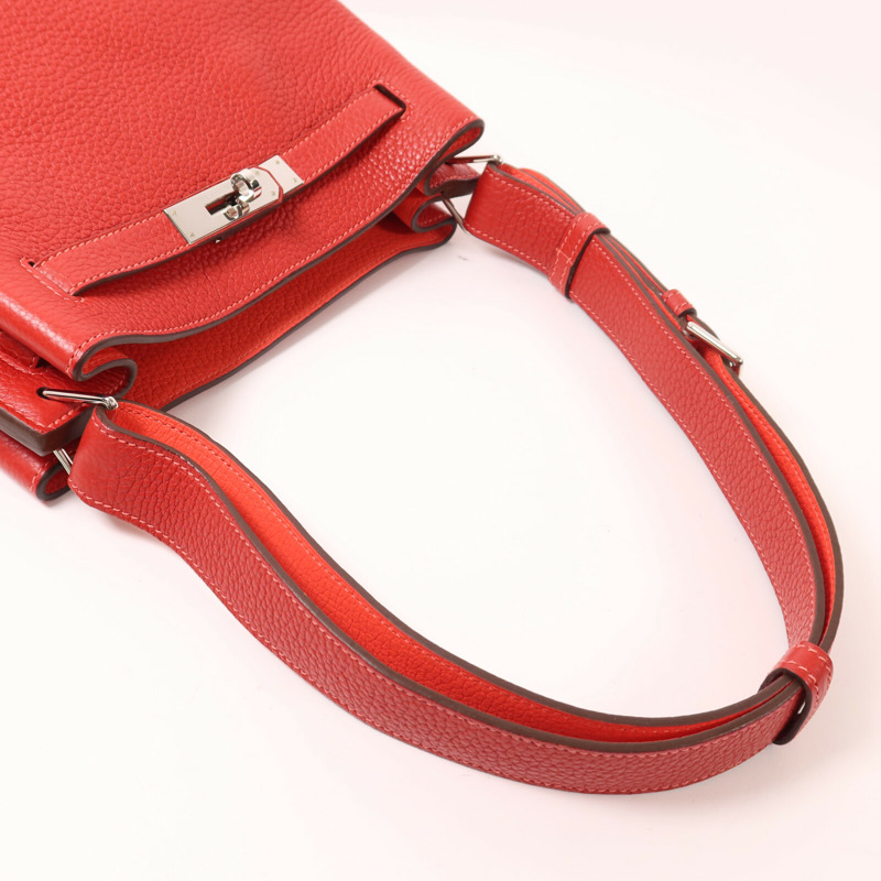 HERMES Togo皮革So Kelly 22肩背袋Rouge Casaque-7