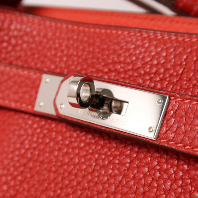 HERMES Togo皮革So Kelly 22肩背袋Rouge Casaque-8
