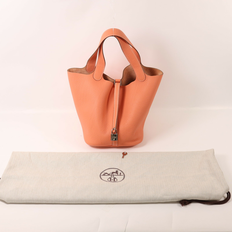 HERMES Clemence皮革Picotin MM手挽袋Crevette-8