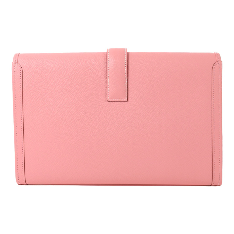 HERMES Epsom皮革Jige Elan PM手拿包Rose Confetti-1