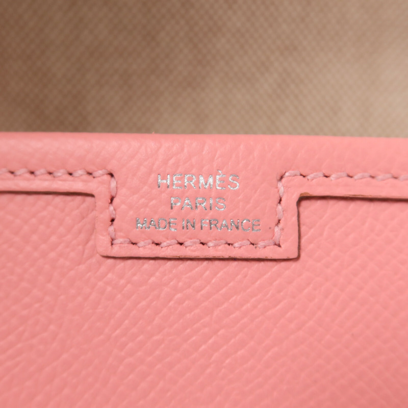 HERMES Epsom皮革Jige Elan PM手拿包Rose Confetti-5