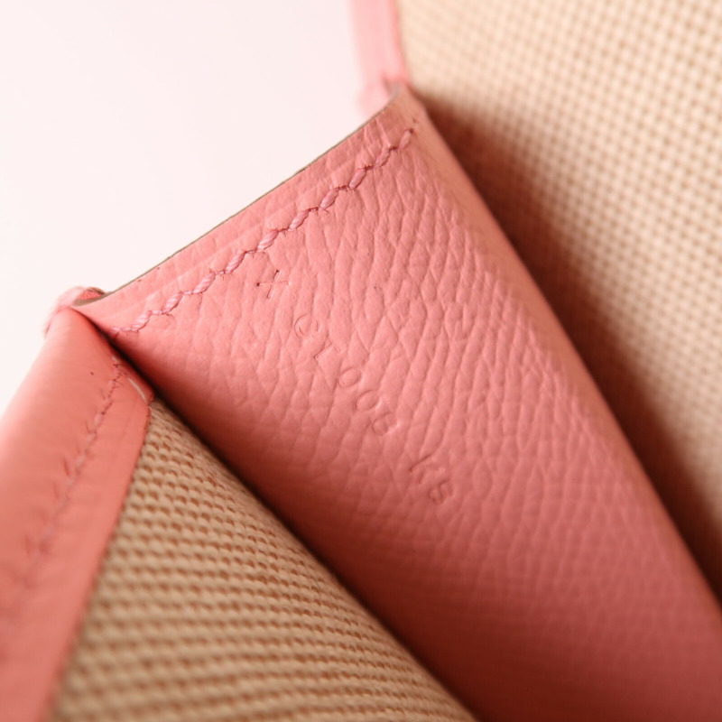 HERMES Epsom皮革Jige Elan PM手拿包Rose Confetti-6