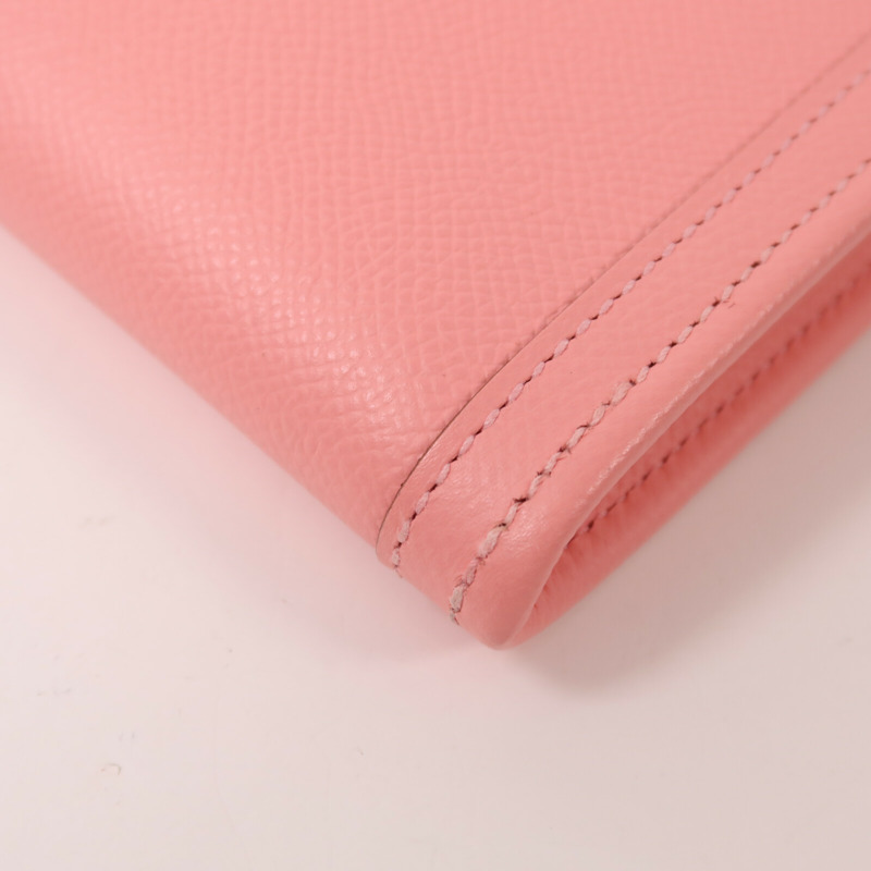 HERMES Epsom皮革Jige Elan PM手拿包Rose Confetti-12