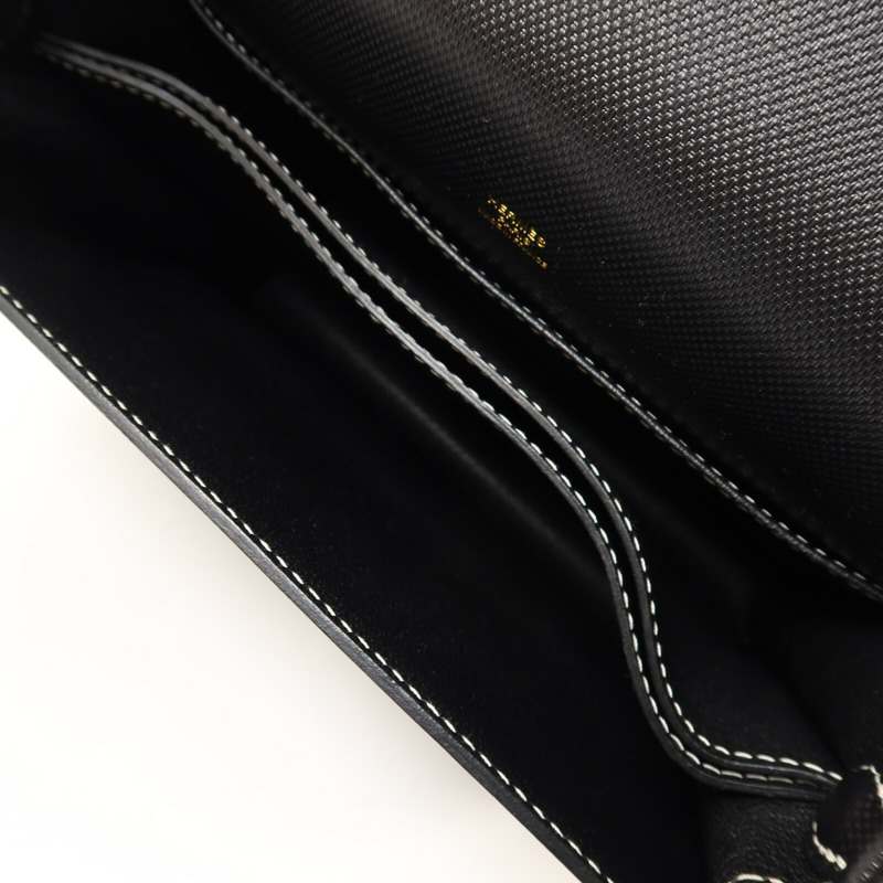 HERMES Grain d'H皮革Roulis 23肩背袋Noir-4