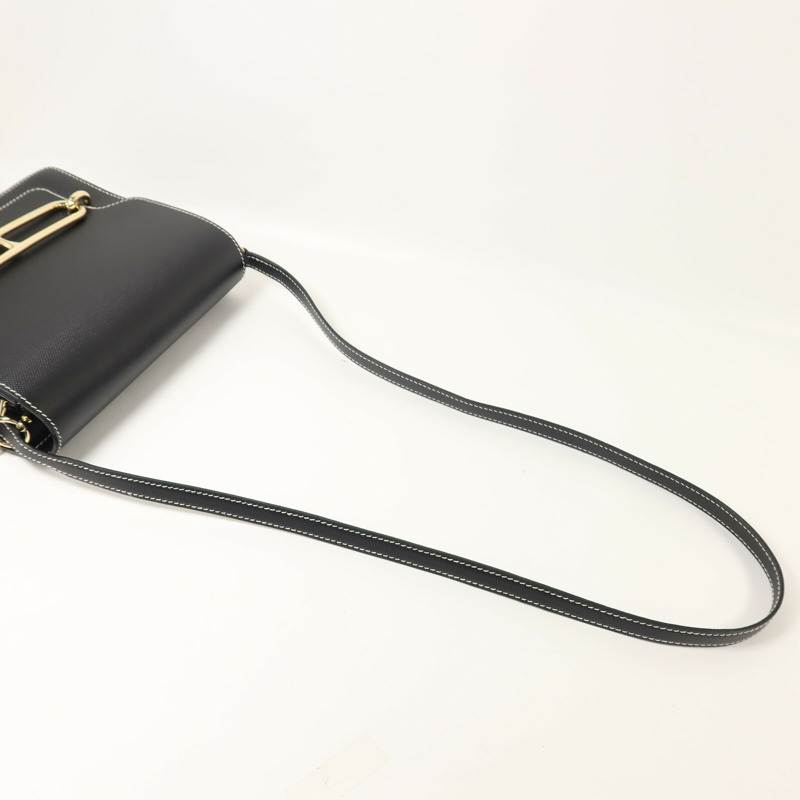 HERMES Grain d'H皮革Roulis 23肩背袋Noir-7