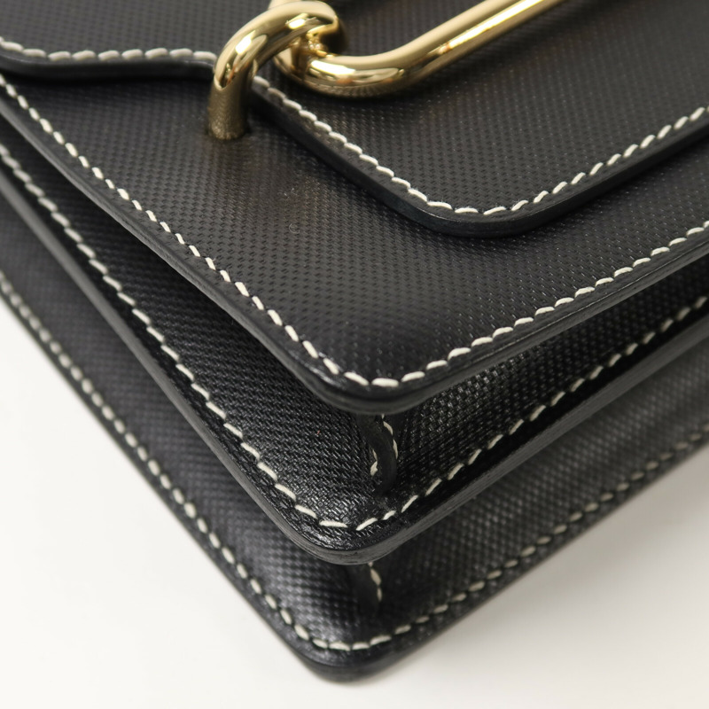 HERMES Grain d'H皮革Roulis 23肩背袋Noir-10