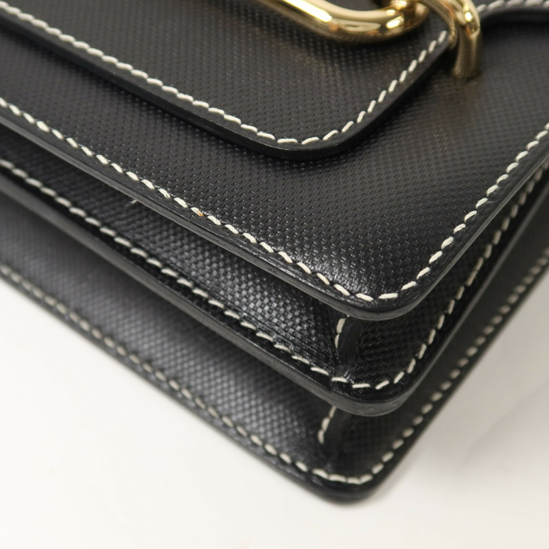 HERMES Grain d'H皮革Roulis 23肩背袋Noir-11