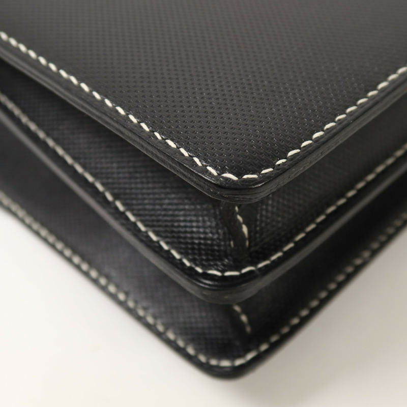 HERMES Grain d'H皮革Roulis 23肩背袋Noir-12